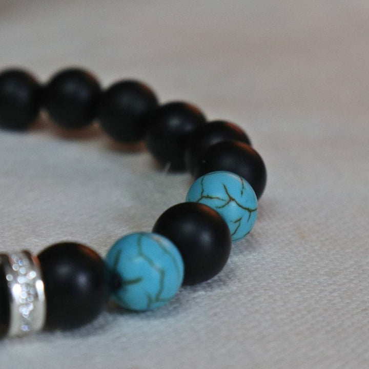 Mathieu Blanchard Bracelets Bracelet turquoise, onyx et argent sterling