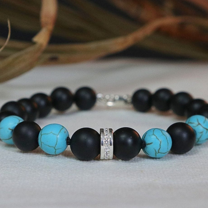Mathieu Blanchard Bracelets Bracelet turquoise, onyx et argent sterling