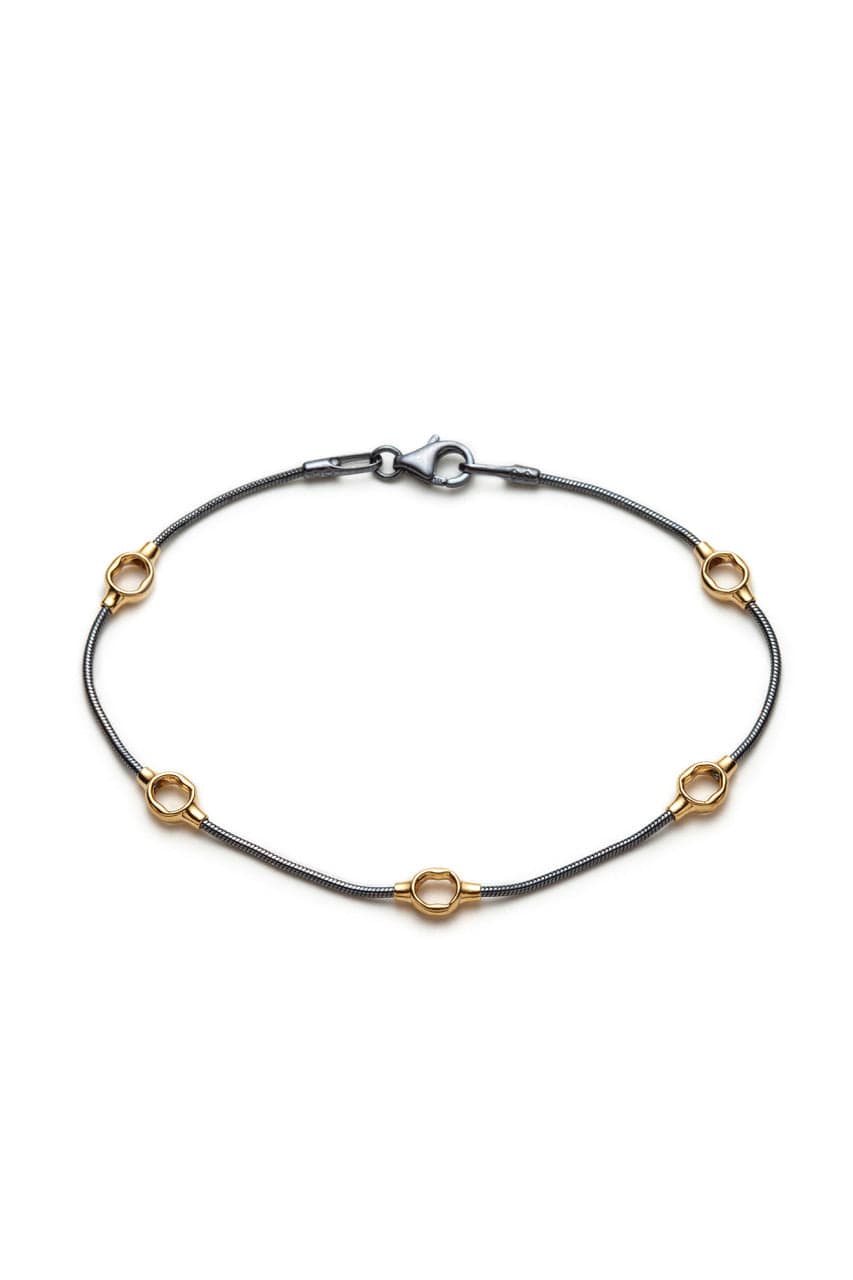 Michaud Michaud Bracelets 7 pouces Chaîne Kabis Oxydé en argent sterling