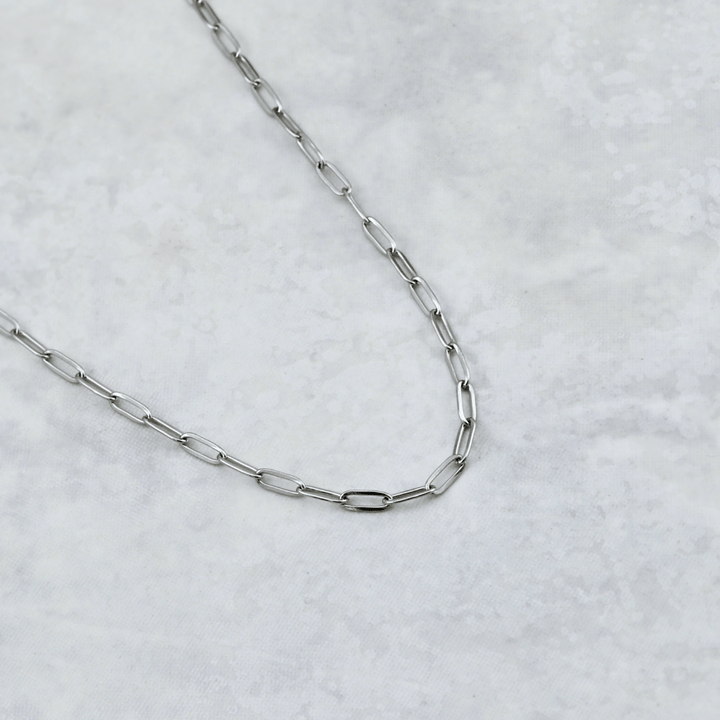 Chaîne Paperclip en acier inoxydable Mathieu Blanchard Collier Acier inoxydable PCHM17370S-18 Chaine Paperclip 2.5mm en acier inox | Mathieu Blanchard Mathieu Blanchard Joaillerie