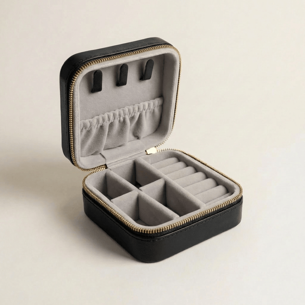 Mathieu Blanchard ACCESSOIRES Coffret à bijoux en cuir Cabine - Noir