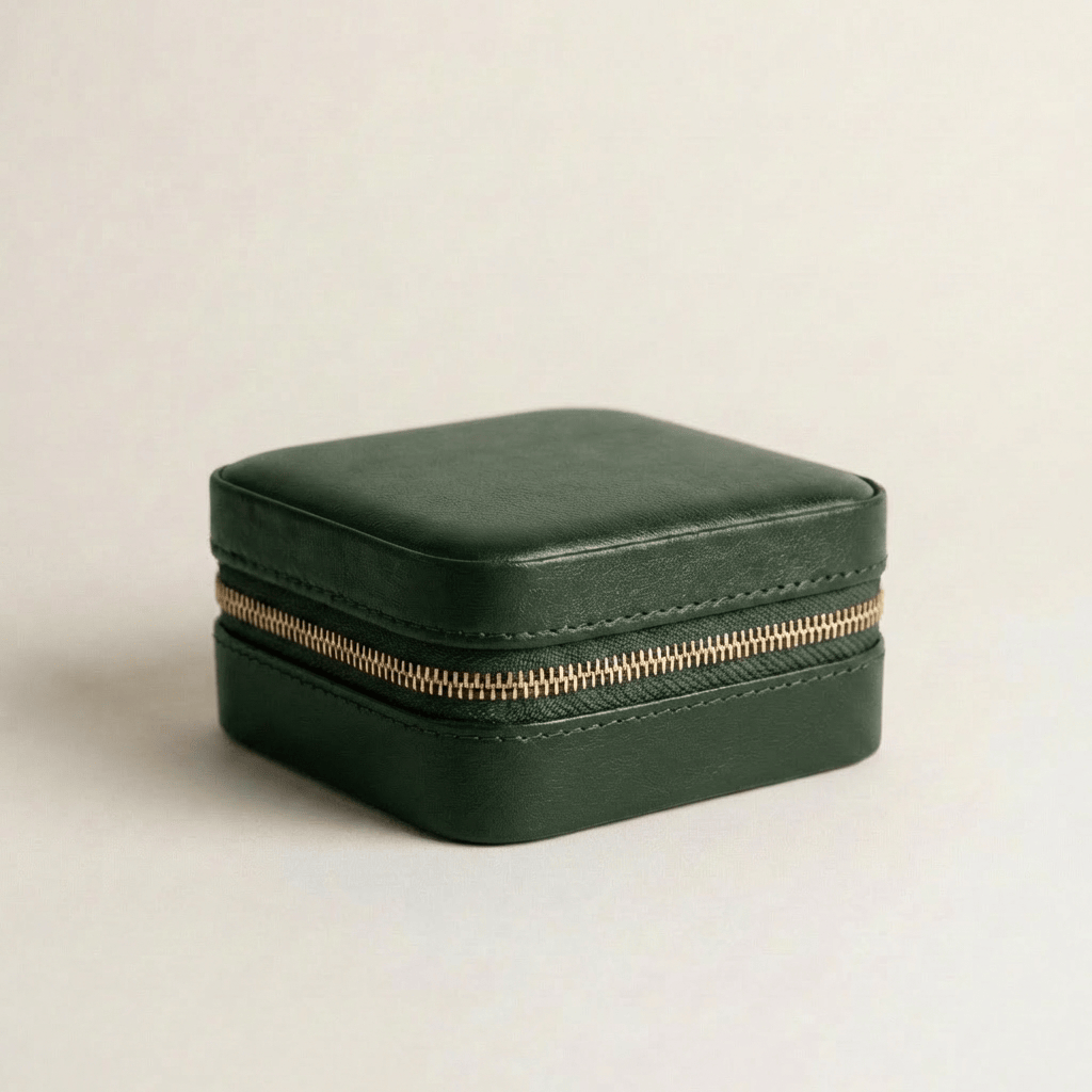 Coffret à bijoux en cuir Cabine Vert Mathieu Blanchard ACCESSOIRES PCOM20068S-vert Coffret à bijoux Cabine en cuir vert | Voyage & rangement Mathieu Blanchard Joaillerie