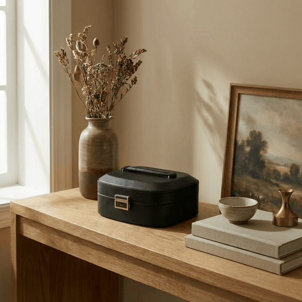 Mathieu Blanchard ACCESSOIRES Coffret à bijoux en cuir Grand Tour - Vert