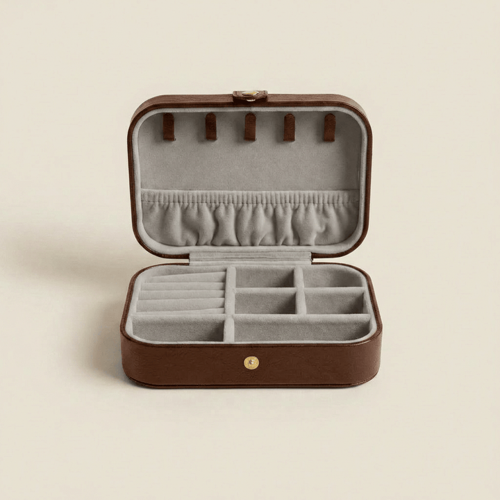 Coffret à bijoux Escale Marron Mathieu Blanchard ACCESSOIRES PCOM20069S-marron Coffret à bijoux en cuir marron premium | Mathieu Blanchard  Mathieu Blanchard Joaillerie
