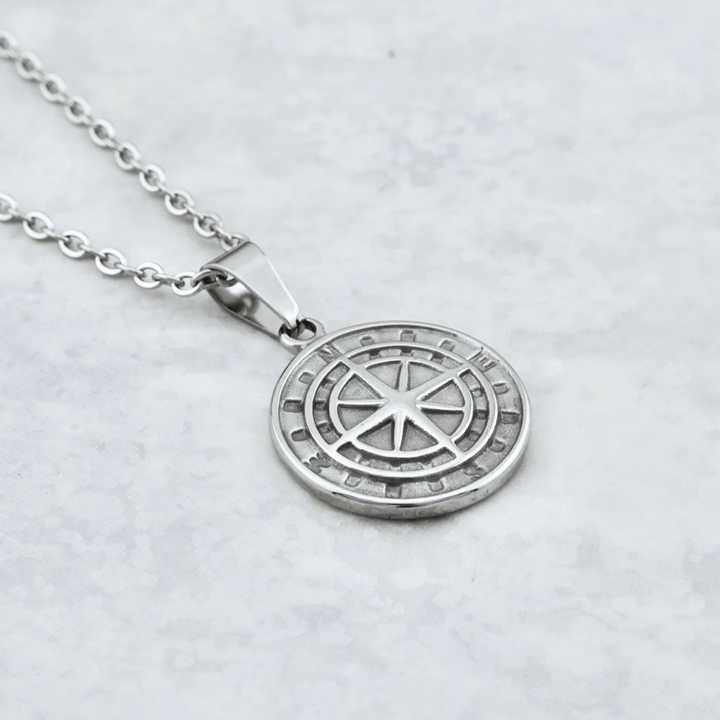 Collier Boussole en argent sterling Mathieu Blanchard Colliers Argent sterling PCOM10804S Collier Plaque en acier inox | Mathieu Blanchard Joaillerie Mathieu Blanchard Joaillerie
