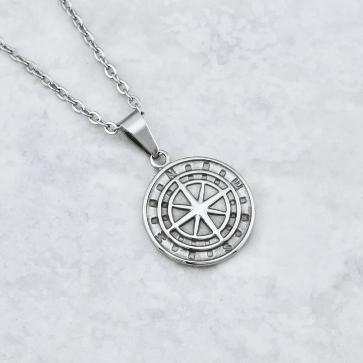 Collier Boussole en argent sterling Mathieu Blanchard Colliers Argent sterling PCOM10804S Collier Plaque en acier inox | Mathieu Blanchard Joaillerie Mathieu Blanchard Joaillerie