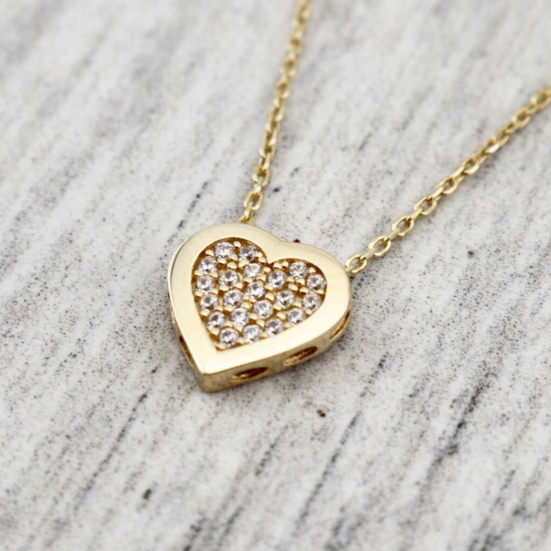 - Colliers Doré / Or 10K Collier Coeur en or 10K