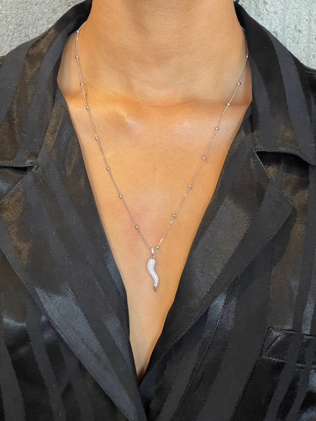 Caroline Néron Colliers Collier Corno en argent sterling