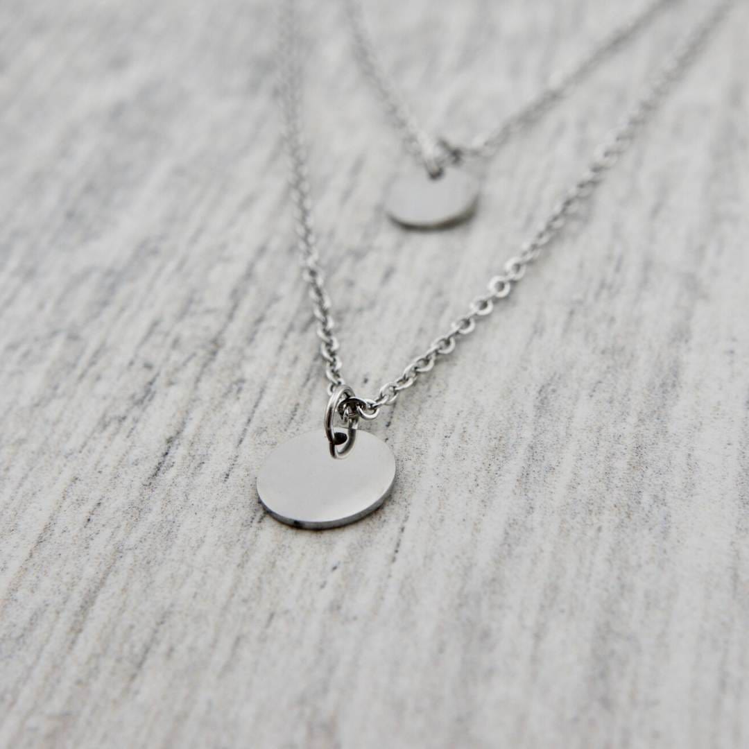 Mathieu Blanchard Colliers Argent Collier Double Charm en acier