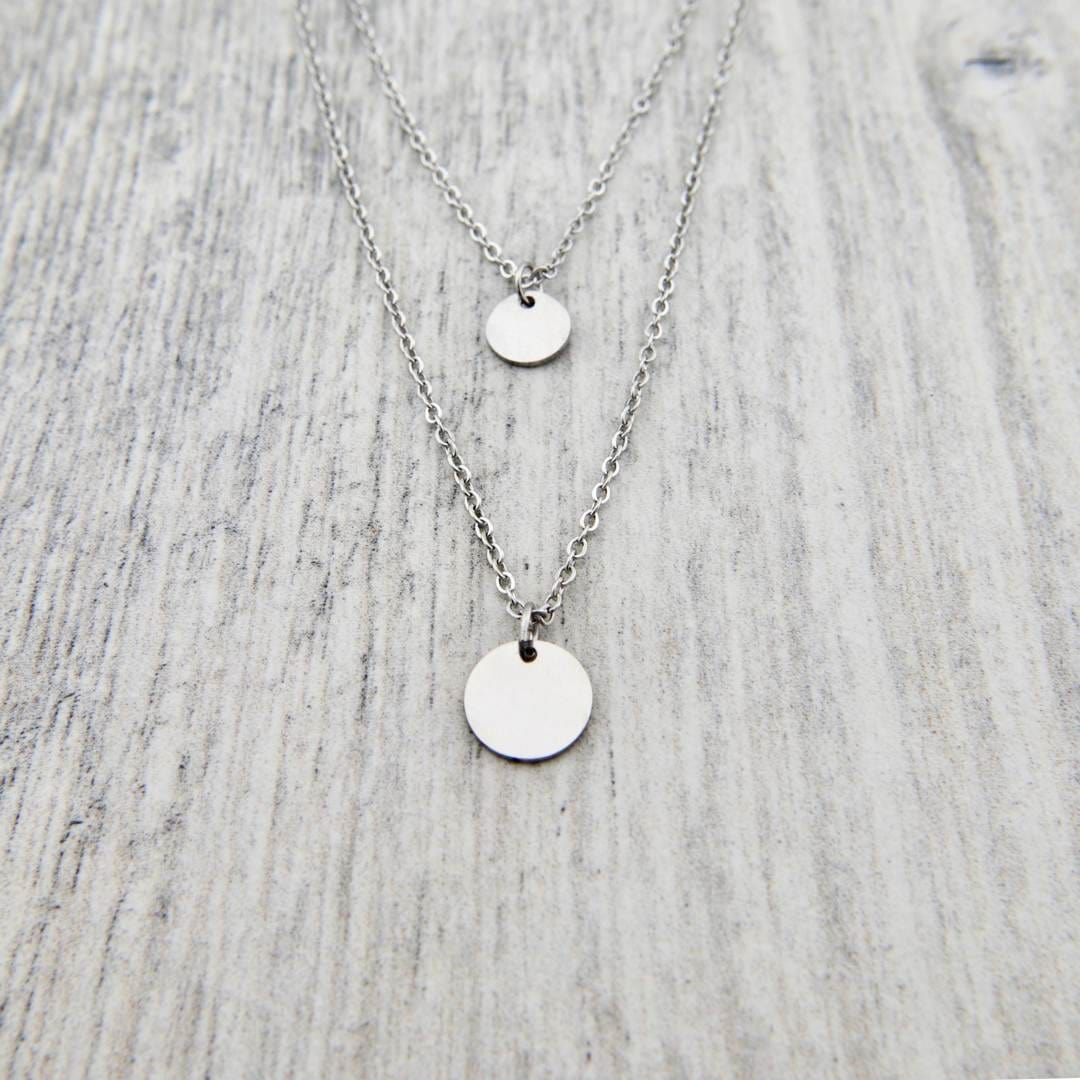 Mathieu Blanchard Colliers Argent Collier Double Charm en acier