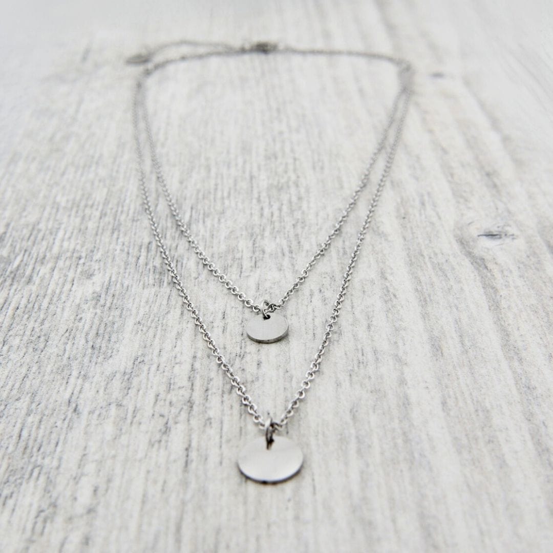 Mathieu Blanchard Colliers Argent Collier Double Charm en acier