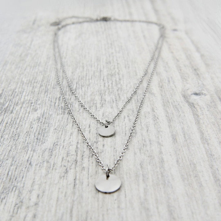 Mathieu Blanchard Colliers Argent Collier Double Charm en acier