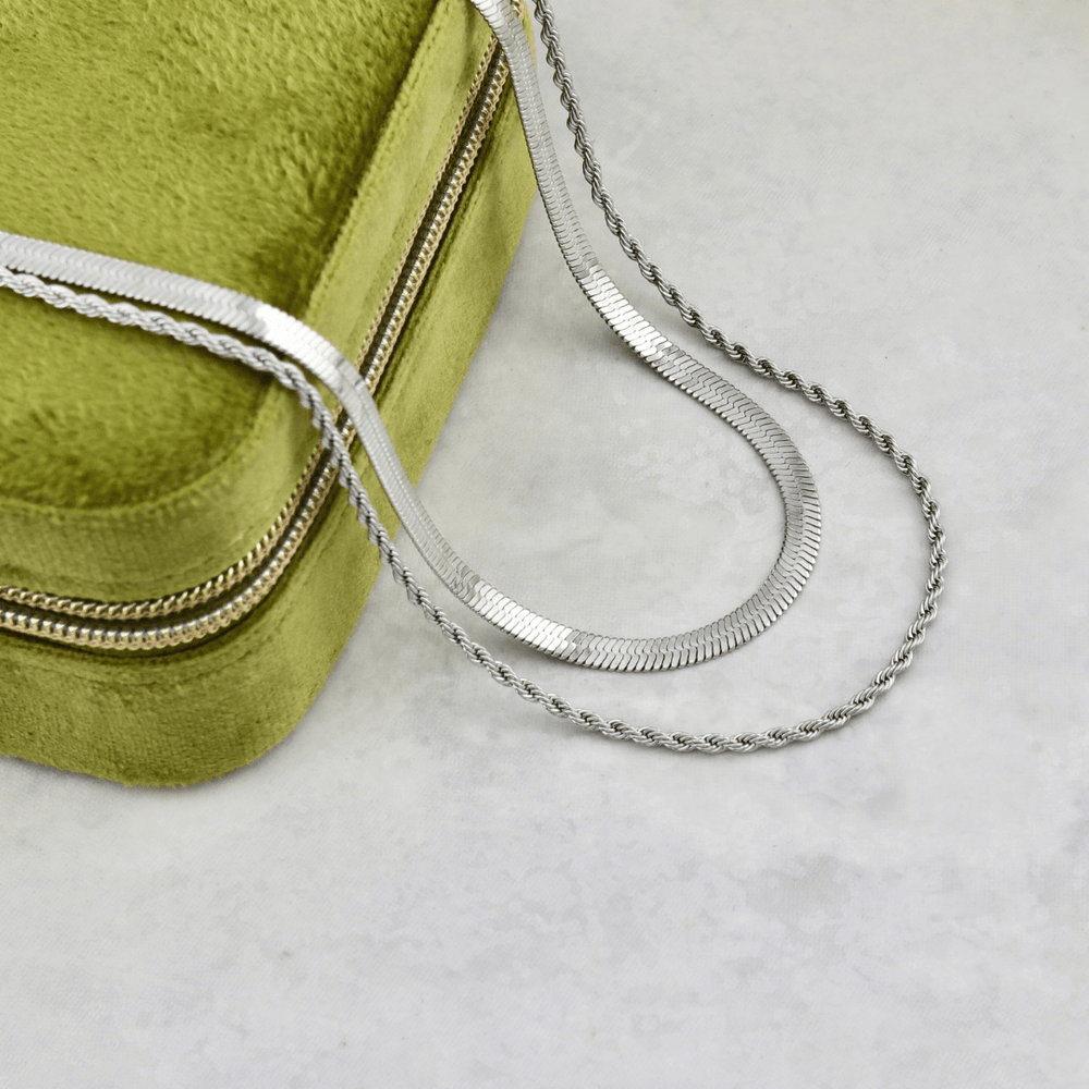 Collier double en acier inoxydable Mathieu Blanchard Collier Acier inoxydable Collier double ras-du-cou en acier inox | Mathieu Blanchard Mathieu Blanchard Joaillerie