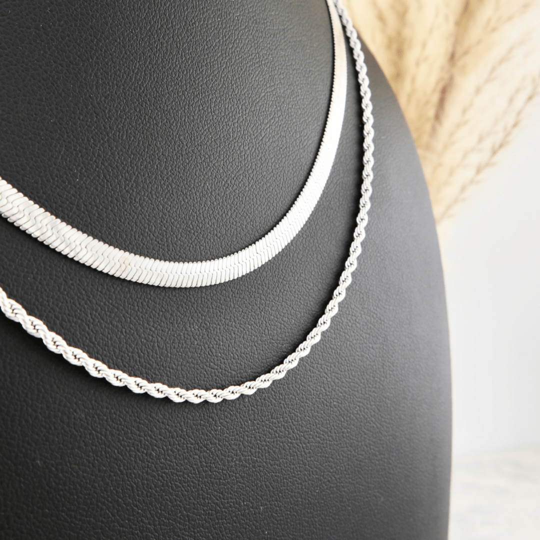 Collier double en acier inoxydable Mathieu Blanchard Collier Acier inoxydable PCOM14227S Collier double Boho  acier inox | Mathieu Blanchard Mathieu Blanchard Joaillerie