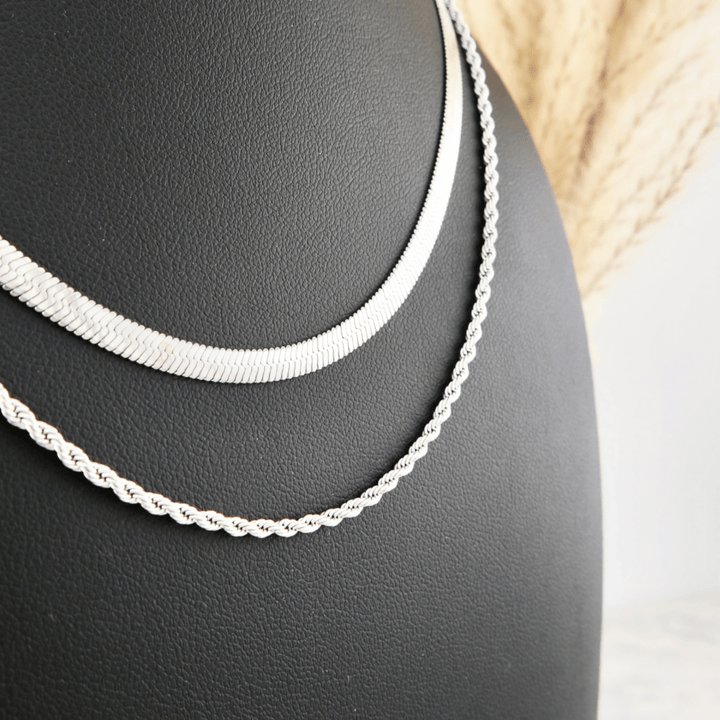 Collier double en acier inoxydable Mathieu Blanchard Collier Acier inoxydable PCOM14227S Collier double Boho  acier inox | Mathieu Blanchard Mathieu Blanchard Joaillerie