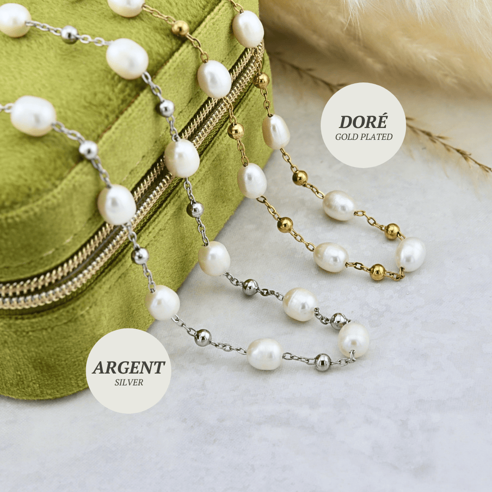 Mathieu Blanchard collier Collier en acier et perles baroques