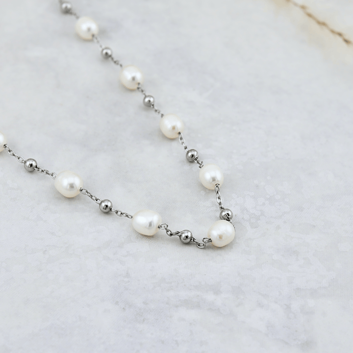 Mathieu Blanchard collier Collier en acier et perles baroques