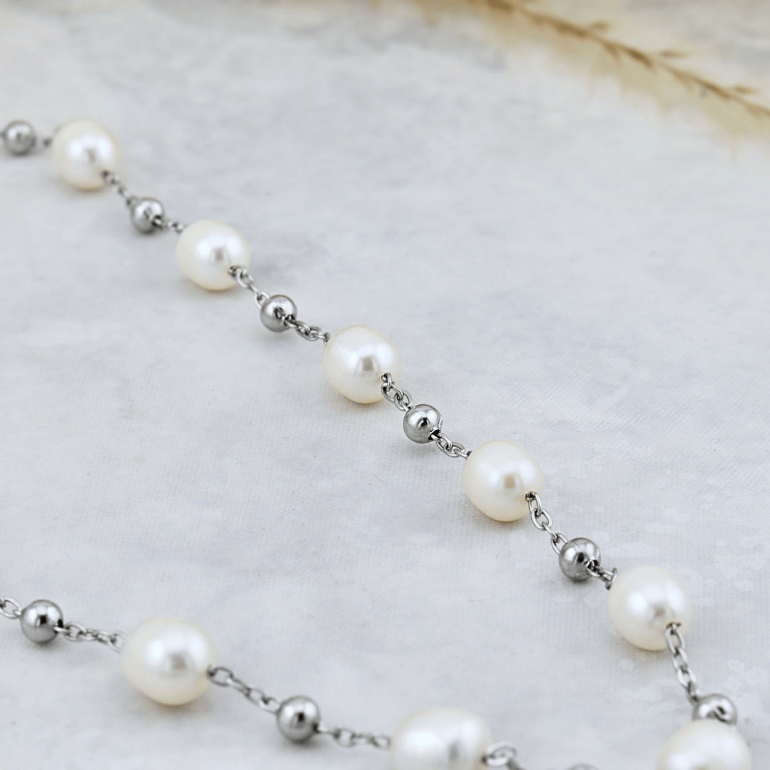 Mathieu Blanchard collier Collier en acier et perles baroques