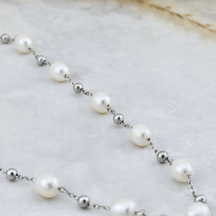 Mathieu Blanchard collier Collier en acier et perles baroques