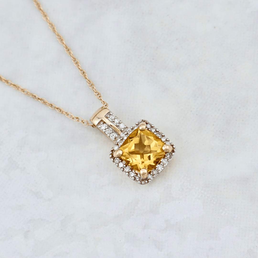 - Colliers Collier en or 10K, citrine et diamants