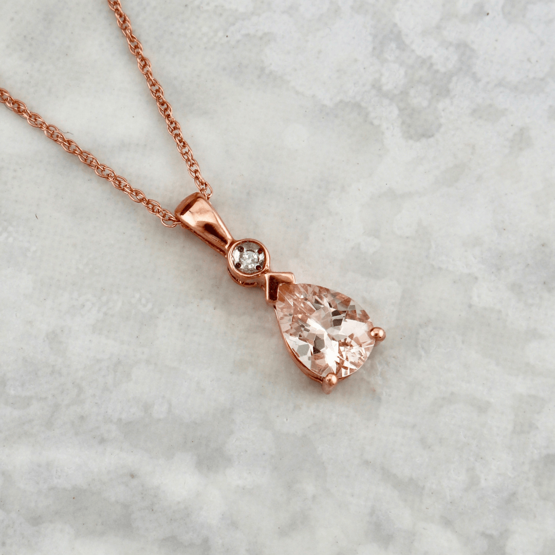 - Colliers Collier en or 10K, morganite et diamant