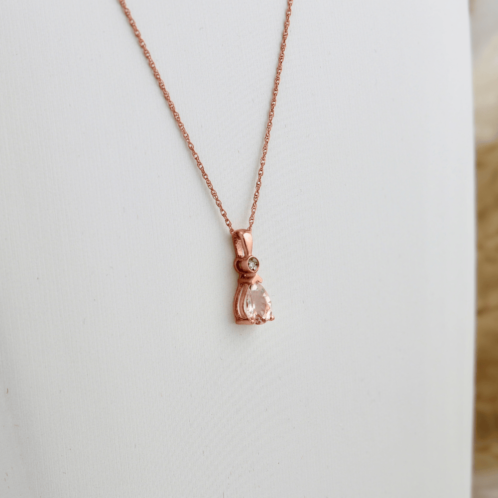 - Colliers Collier en or 10K, morganite et diamant