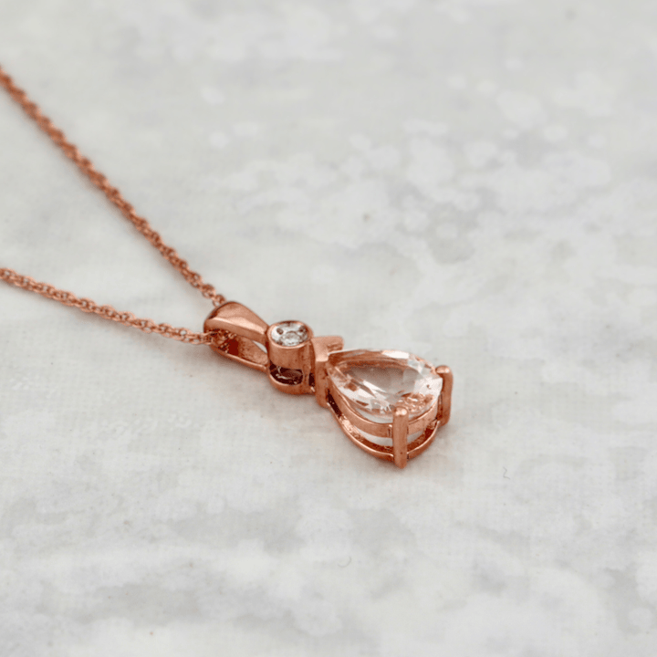 - Colliers Collier en or 10K, morganite et diamant