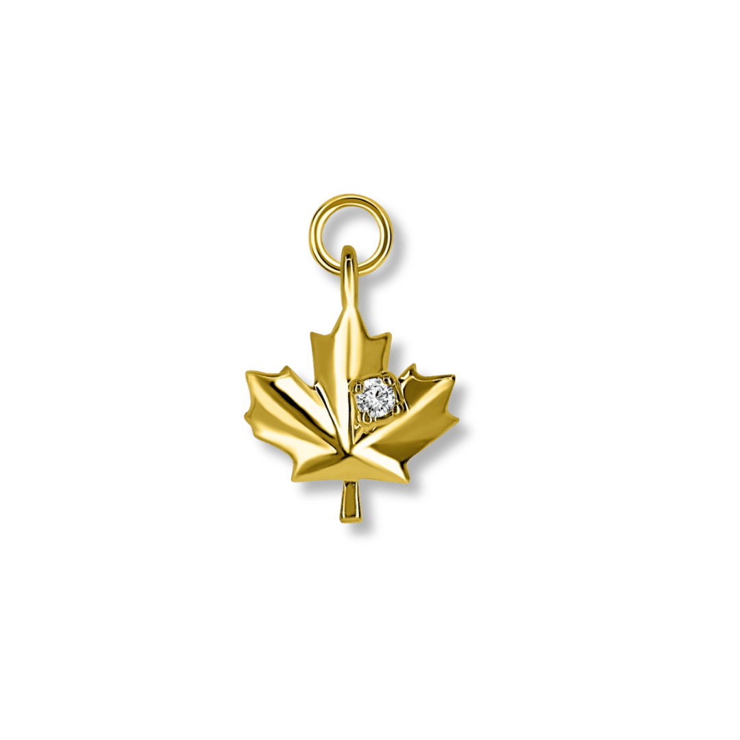 Collier Feuille d'érable Diamant en or jaune 10K Mathieu Blanchard Or jaune 10K 7916PCH.10YG Collier Feuille d'érable en or 10K et diamant | Mathieu Blanchard Mathieu Blanchard Joaillerie
