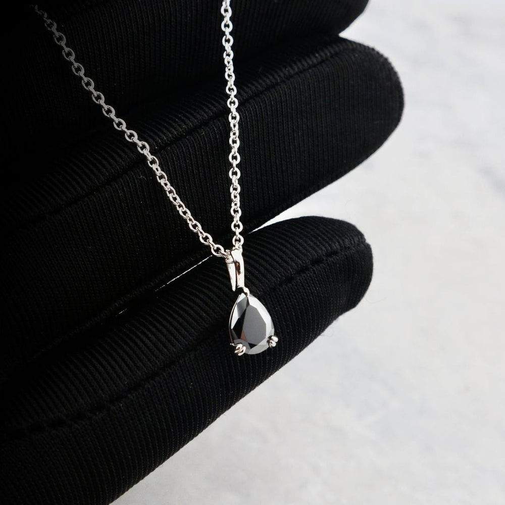 Mathieu Blanchard Collier Collier Moissanite noire en or 10K - 14K - 18K ou platine