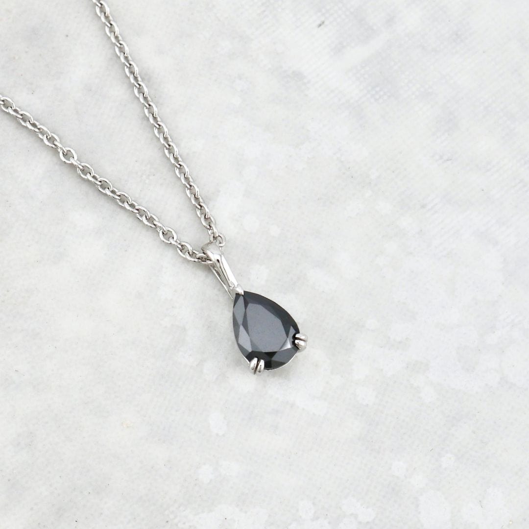 Mathieu Blanchard Collier Collier Moissanite noire en or 10K - 14K - 18K ou platine