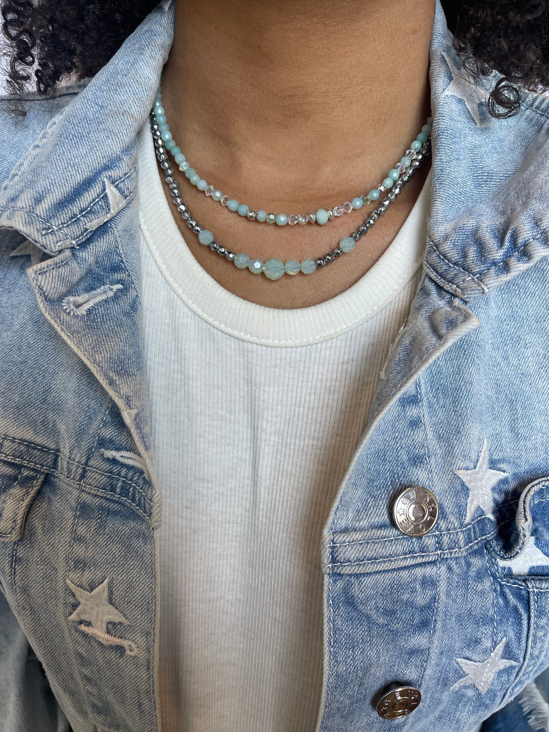 Caroline Néron Colliers Collier Ocean Vibe en argent sterling et cristaux