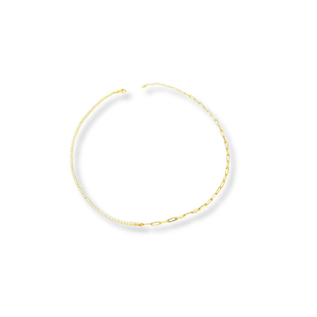 Mathieu Blanchard Collier Paperclip Tennis en argent sterling