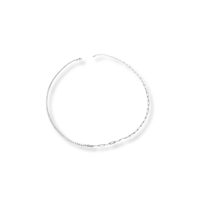 Mathieu Blanchard Collier Paperclip Tennis en argent sterling