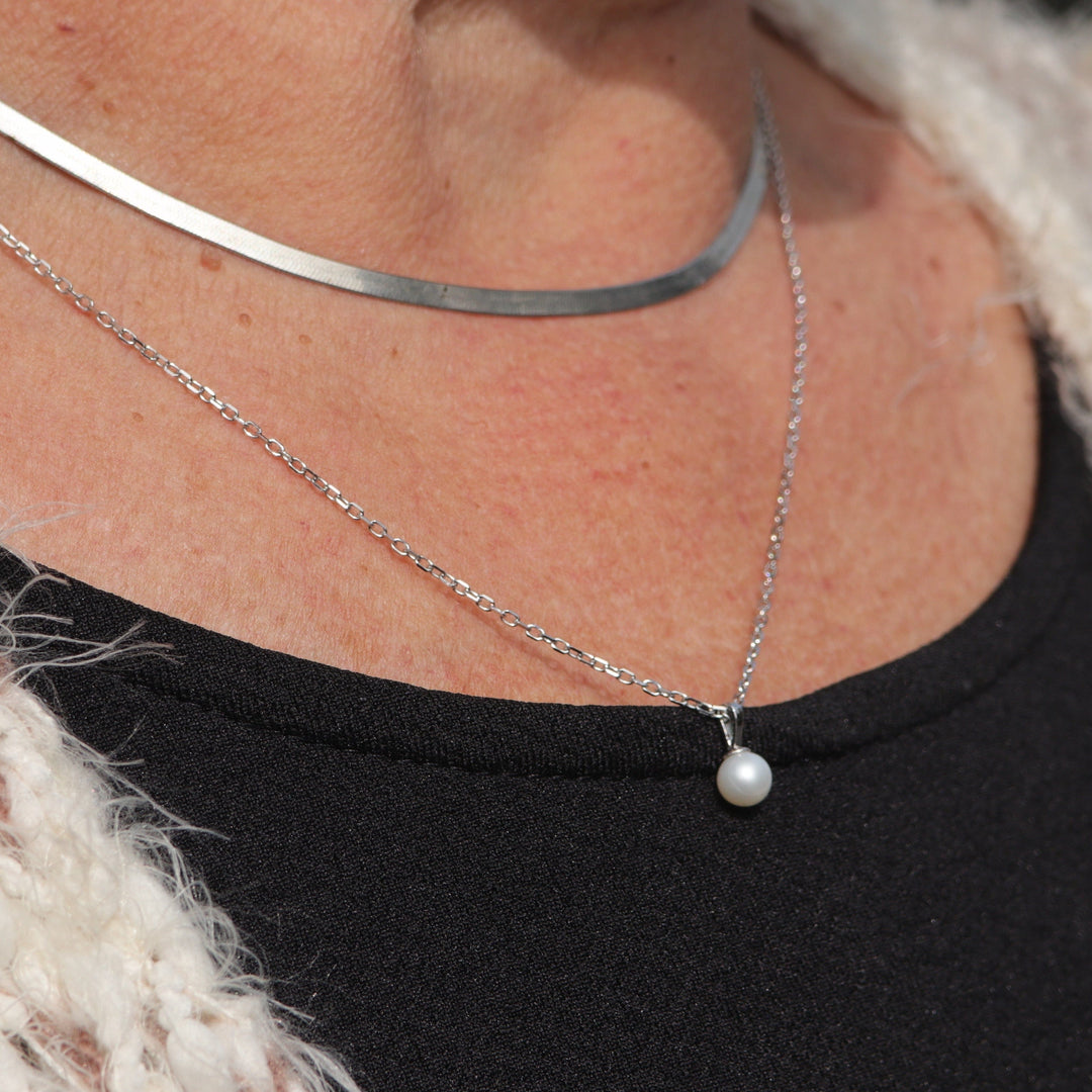Mathieu Blanchard Collier Petite perle en argent sterling