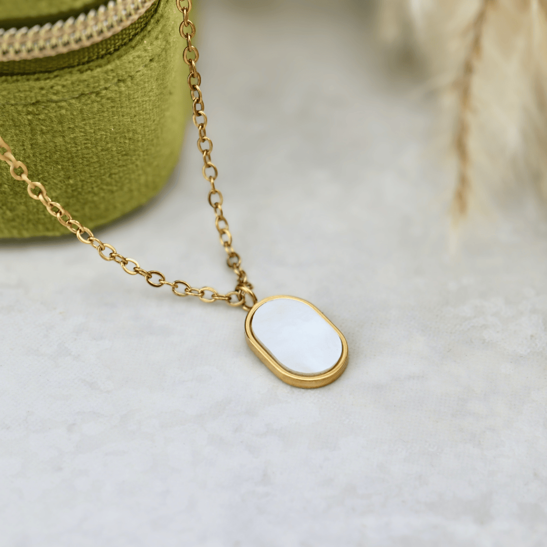 Mathieu Blanchard Collier Collier Plaque MOP en acier