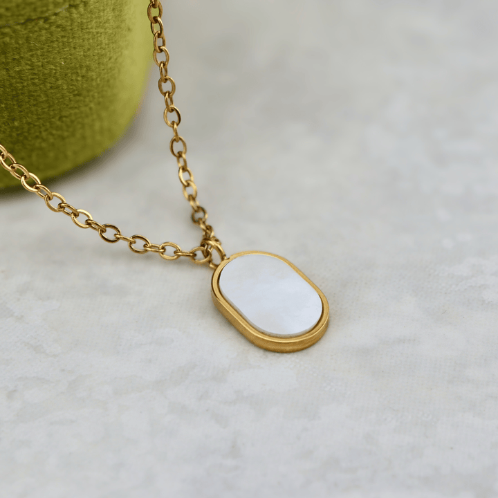 Mathieu Blanchard Collier Collier Plaque MOP en acier