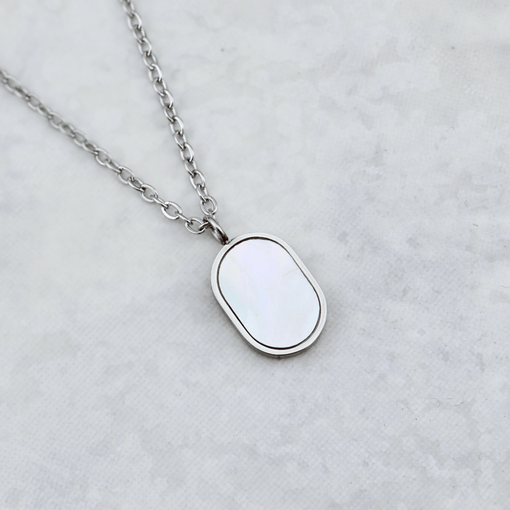 Mathieu Blanchard Collier Collier Plaque MOP en acier