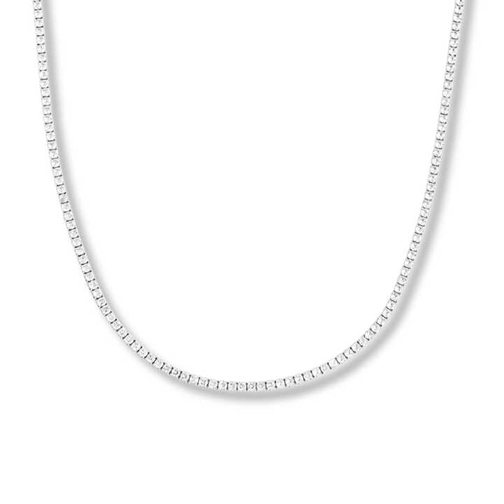 Collier Tennis Grace en acier inoxydable Mia Bijoux Collier Acier inoxydable T424N008AR Collier Santo en acier inoxydable - Médaillon martelé avec pierres | Mathieu Blanchard Mathieu Blanchard Joaillerie