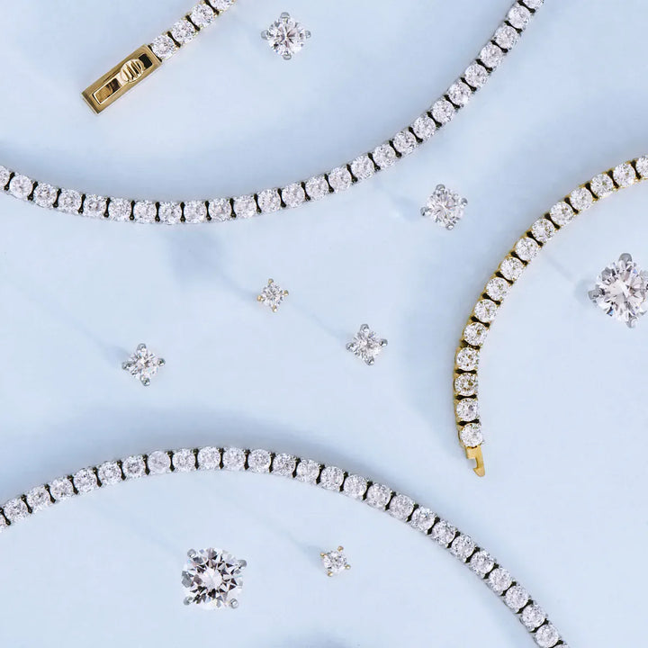 Collier Tennis Grace en acier inoxydable Mia Bijoux Collier Acier inoxydable T424N008AR Collier Santo en acier inoxydable - Médaillon martelé avec pierres | Mathieu Blanchard Mathieu Blanchard Joaillerie