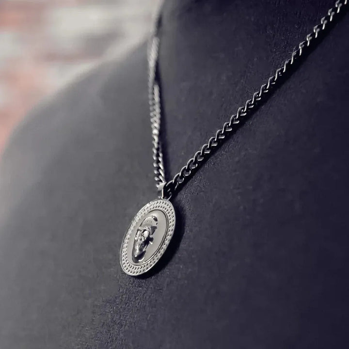 Collier Vulcan en acier inoxydable SkeletonHD Acier inoxydable Collier Tête de mort Vulcan en acier inox pour homme | Mathieu Blanchard Mathieu Blanchard Joaillerie