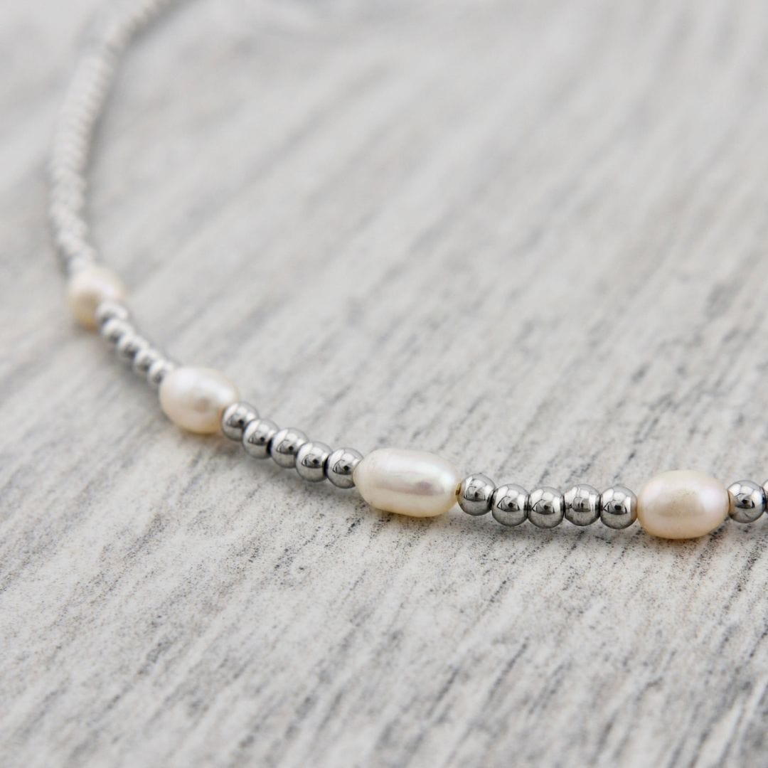 Mathieu Blanchard Pendants Collier Zéphyr en acier et perles