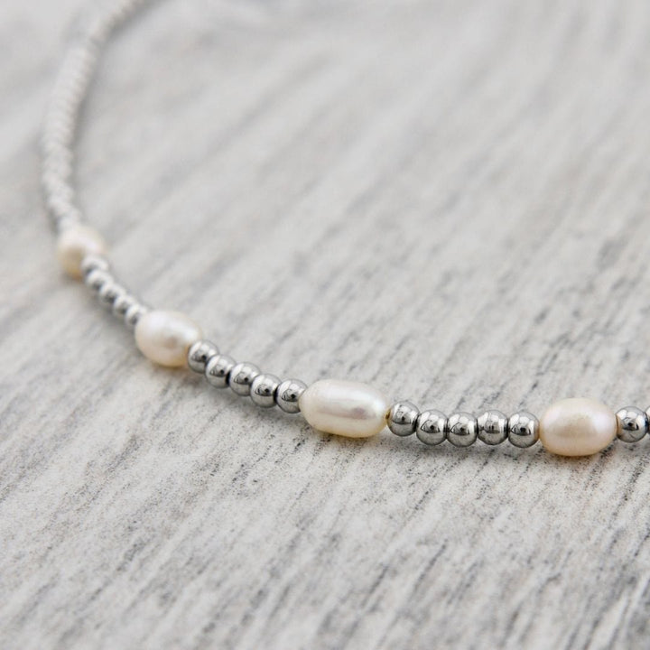 Mathieu Blanchard Pendants Collier Zéphyr en acier et perles