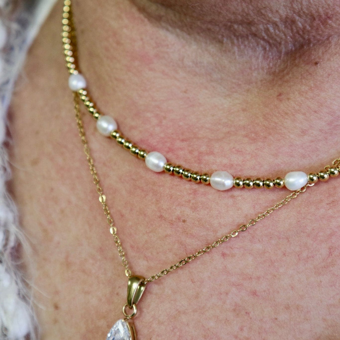 Mathieu Blanchard Pendants Collier Zéphyr en acier et perles
