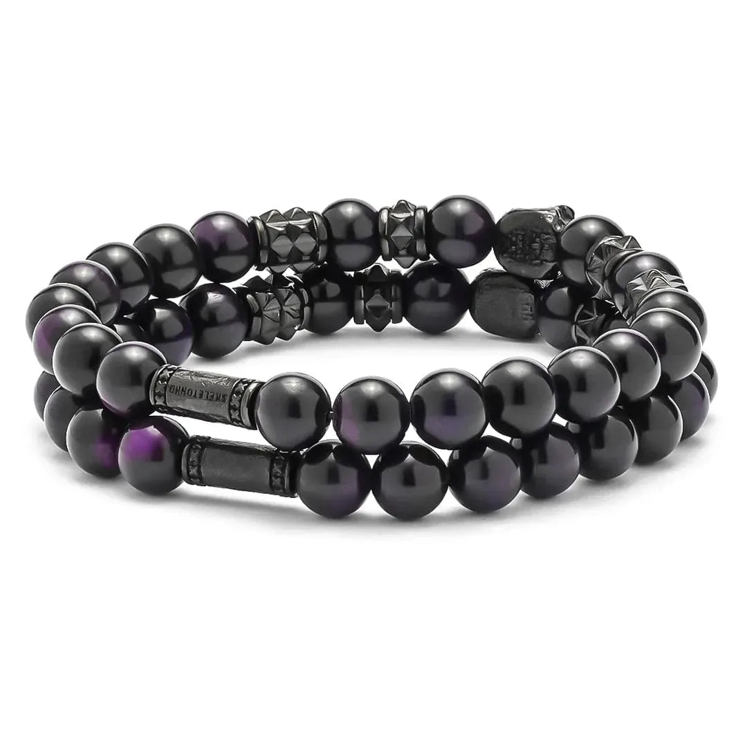 Duo de bracelets Dark Purple en acier inoxydable SkeletonHD Bracelets Acier inoxydable Duo de bracelets Specter, SkeletonHD | Mathieu Blanchard Mathieu Blanchard Joaillerie