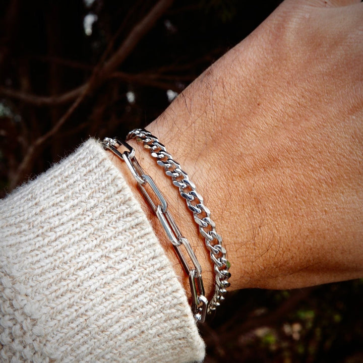 Duo de bracelets Paperclip en acier inoxydable Mathieu Blanchard Bracelets Duo de bracelets Paperclip en acier inox | Mathieu Blanchard Mathieu Blanchard Joaillerie