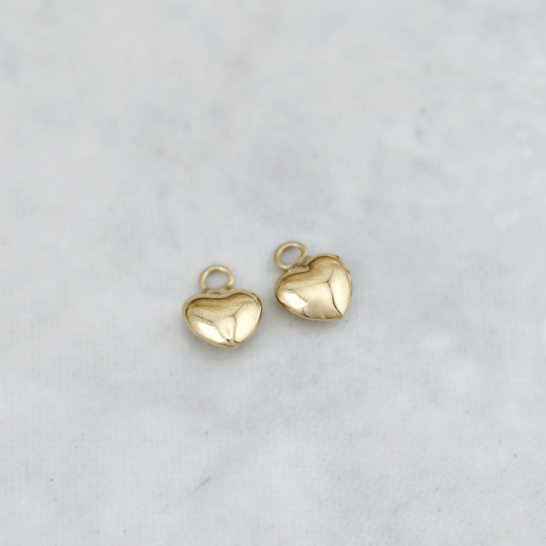 - Breloques et pendentifs Duo de pendentifs Coeurs pour anneaux en or jaune 10K
