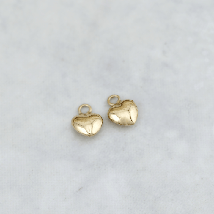 Duo de pendentifs Coeurs pour anneaux en or jaune 10K - Breloques et pendentifs Or jaune 10K PED49-3 Duo de pendentifs Coeurs pour anneaux en or jaune 10K Mathieu Blanchard Joaillerie