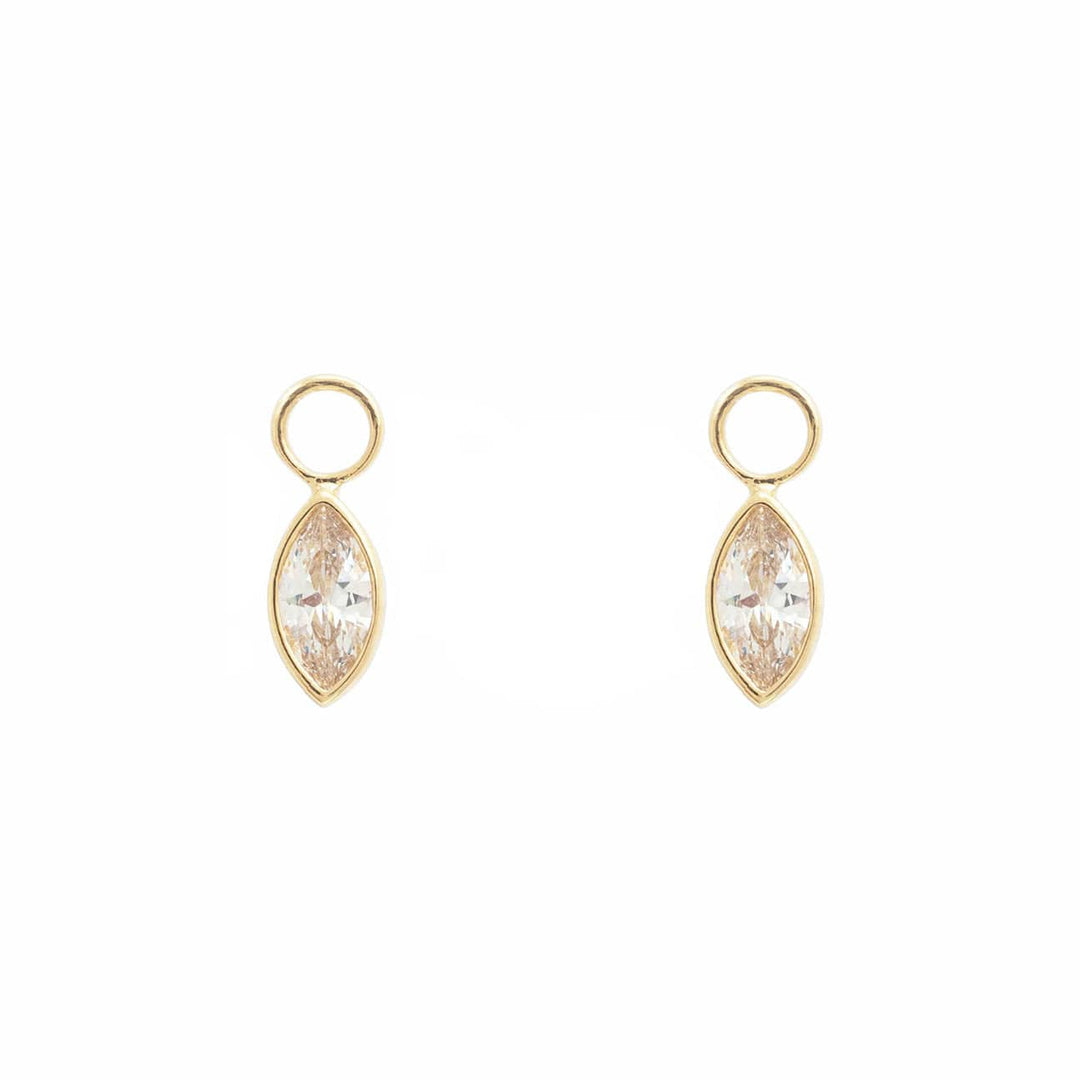 - Breloques et pendentifs Doré / Or 10K Duo de pendentifs Marquises pour anneaux en or jaune 10K