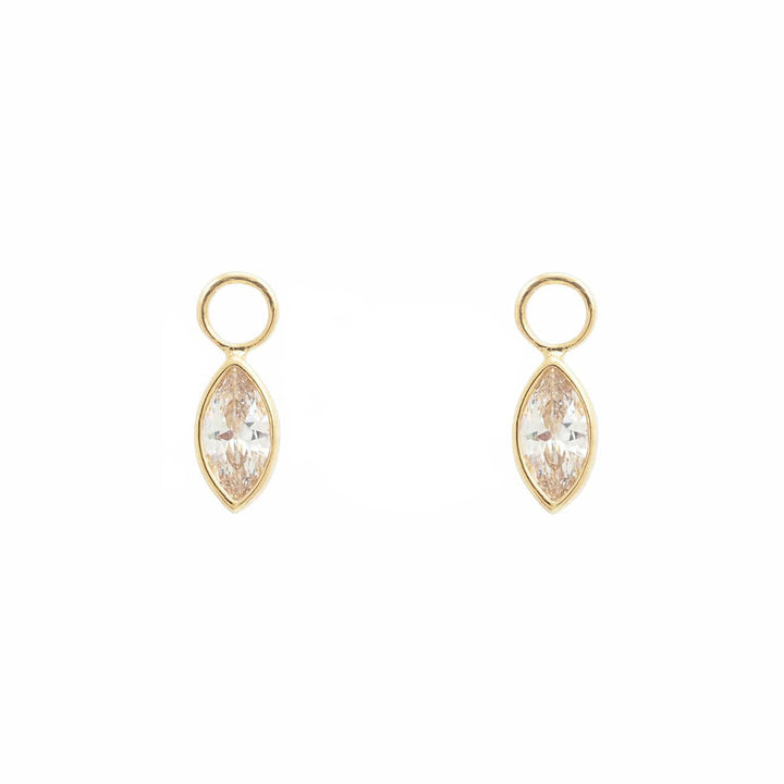 - Breloques et pendentifs Doré / Or 10K Duo de pendentifs Marquises pour anneaux en or jaune 10K