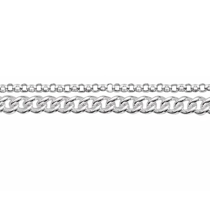Mathieu Blanchard Bracelet de cheville Double gourmette en argent sterling